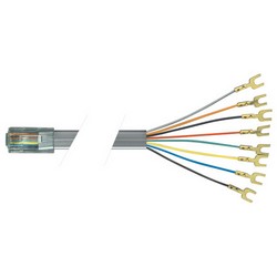 Flat Modular Cable, RJ45 (8x8) / Spade Lug, 2.0 ft - TDC004-2