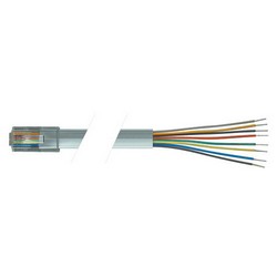 Picture of Flat Modular Cable, RJ45 (8x8) / Tinned End, 7.0 ft