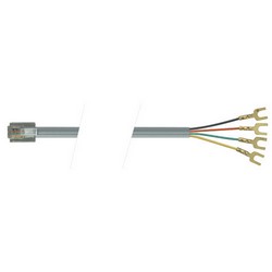Picture of Flat Modular Cable, RJ11 (6x4) / Spade Lug, 10.0 ft