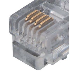Picture of Flat Modular Cable, RJ11 (6x4) / Spade Lug, 1.0 ft