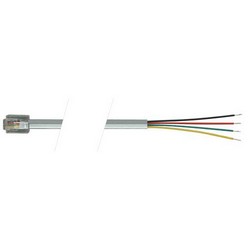 Picture of Flat Modular Cable, RJ11 (6x4) / Tinned End, 1.0 ft