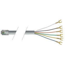 Picture of Flat Modular Cable, RJ12 (6x6) / Spade Lug, 1.0 ft