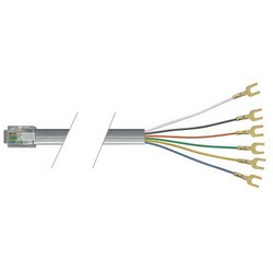 Picture of Flat Modular Cable, RJ12 (6x6) / Spade Lug, 2.0 ft