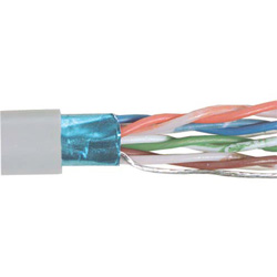 Picture of Category 5E Bulk Cable, F/UTP Foil Shielded 4-Pair 26AWG Stranded Conductor CMR Rated PVC Lt. Gray, 100FT