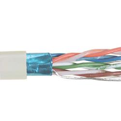 Picture of Category 6 Bulk Cable, F/UTP Foil Shielded 4-Pair 26AWG Stranded Conductor CMR Rated PVC Lt. Gray, 500FT