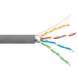 Picture of Category 6a 10gig Ethernet Bulk Cable, F/UTP Shielded, Dual LSZH CM Jacket, 26AWG Stranded Relaxed Patch Style, 300V, Gray, 1,000 Feet