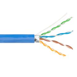 Picture of Category 6a 10gig Ethernet Bulk Cable, F/UTP Shielded, Riser CMR CMG Jacket, 26AWG Stranded Relaxed Patch Style, 300V, Blue, 1,000 Feet