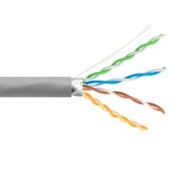 Picture of Category 6a 10gig Ethernet Bulk Cable, F/UTP Shielded, Riser CMR CMG Jacket, 26AWG Stranded Relaxed Patch Style, 300V, Gray, 1,000 Feet