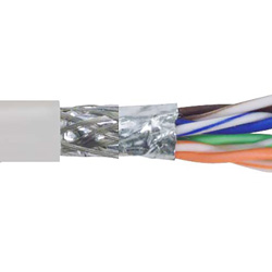 Picture of Category 5e Bulk Cable, SF/UTP Double Shielded 4-Pair 24AWG Solid Conductor Low Smoke Zero Halogen LSZH Gray, 100FT