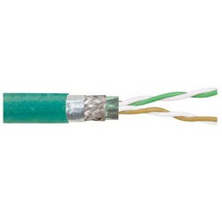 Picture of Cat5e, CMX Rated Hi-Flex FR-TPE Jacket, Double Shielded, 2 Pr. Str. 24 AWG, 1,000ft, Teal