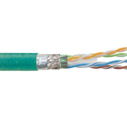 Picture of Category 6a Bulk Cable, SF/UTP Double Shielded 4-Pair 26AWG Stranded Conductor Industrial Outdoor Hi-Flex CMX Rated FR-TPE Teal, 100Ft