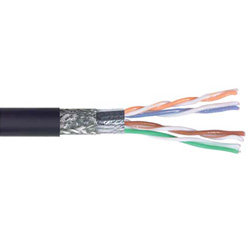 Picture of Category 5e Bulk Cable, SF/UTP Foil + Braid Double Shielded, Four-Pair, 24AWG Stranded, Outdoor Polyurethane Jacket, Black, 1,000ft