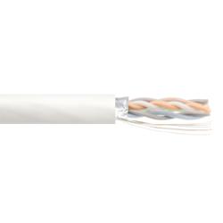 Picture of Category 6a 10gig Ethernet Bulk Cable, F/UTP Shielded, +105C Plenum CMP Jacket, 26AWG Stranded Relaxed Patch Style, 300V, White, 1,000Ft