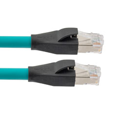 Picture of Cat6a Double Shielded Outdoor Industrial High Flex Ethernet Cable TPE, RJ45 / RJ45, Teal, 100.0ft