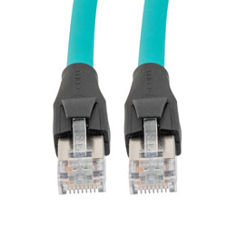 Cat6a Double Shielded Outdoor Industrial High Flex Ethernet Cable TPE, RJ45  / RJ45, Teal, 100.0ft