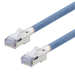 Picture of Category 5e Aerospace Ethernet Cable High-Temp Double Shielded FEP Blue RJ45, 10.0ft