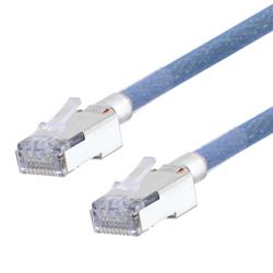 Picture of Category 5e Slim Aerospace Ethernet Cable High-Temp Double Shielded FEP Blue RJ45, 1.0ft
