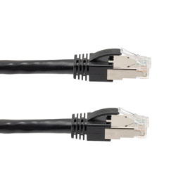 Picture of Category 6a 10gig 100W PoE Ethernet Cable Assembly, 22AWG Stranded, RJ45 Male Plug, CM PVC Jacket, Black, 10FT