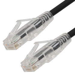 Picture of Category 6, Gigabit TAA Compliant Ethernet RJ45 Cable Assembly, 26AWG Stranded, UTP Unshielded, CM PVC, Black, 75F