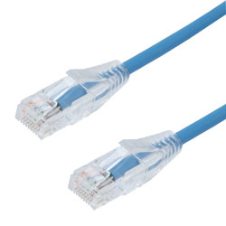 Picture of Category 6, Gigabit TAA Compliant Ethernet RJ45 Cable Assembly, 26AWG Stranded, UTP Unshielded, CM PVC, Blue, 75F