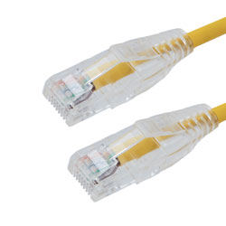 Picture of Category 6, Gigabit TAA Compliant Ethernet RJ45 Cable Assembly, 26AWG Stranded, UTP Unshielded, CM PVC, Yellow, 75F