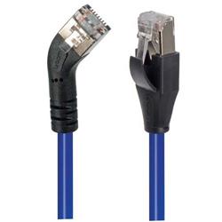 Picture of Category 6 Shielded 45° Patch Cable, Straight/Left 45° Angle, Blue 1.0 ft