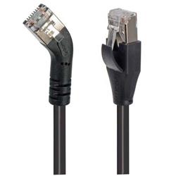 Picture of Category 6 Shielded 45° Patch Cable, Straight/Right 45° Angle, Black 3.0 ft