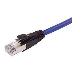 Picture of Plenum Rated Shielded Category 6a Cable, RJ45 / RJ45, 23AWG Solid, Blue, 25.0ft