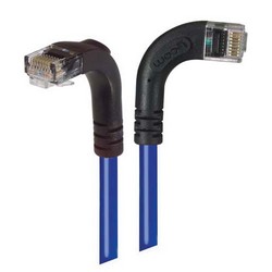 Picture of Category 6 Right Angle Patch Cable, RA Right Exit/Right Angle Down- Blue, 1.0 ft