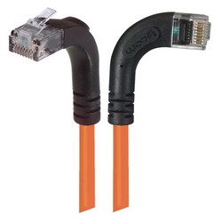 Picture of Category 6 Right Angle Patch Cable, RA Right Exit/Right Angle Up- Orange 15.0 ft