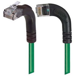 Picture of Category 6 Right Angle Patch Cable, RA Left Exit/Right Angle Up- Green 15.0 ft