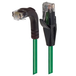 Picture of Category 6 Right Angle RJ45 Ethernet Patch Cords - Straight to RA (Down) - Green, 1.0Ft