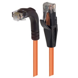 Picture of Category 6 Right Angle RJ45 Ethernet Patch Cords - Straight to RA (Down) - Orange, 10.0Ft