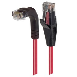 Picture of Category 6 Right Angle RJ45 Ethernet Patch Cords - Straight to RA (Down) - Red, 1.0Ft