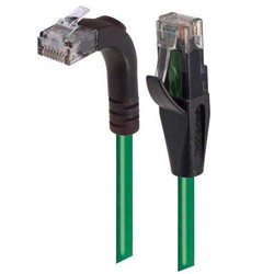 Picture of Category 6 Right Angle RJ45 Ethernet Patch Cords - Straight to RA (Up) - Green, 10.0Ft