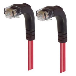 Picture of Category 6 Right Angle RJ45 Ethernet Patch Cords - RA (Down) to RA (Down) - Red, 15.0Ft