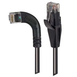 Picture of Category 6 Right Angle RJ45 Ethernet Patch Cords - Straight to RA (Left) - Black, 10.0Ft
