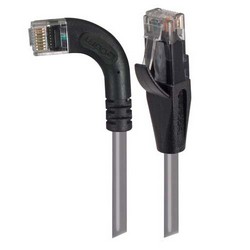 Picture of Category 6 Right Angle RJ45 Ethernet Patch Cords - Straight to RA (Left) - Gray, 15.0Ft