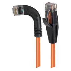 Picture of Category 6 Right Angle RJ45 Ethernet Patch Cords - Straight to RA (Left) - Orange, 10.0Ft