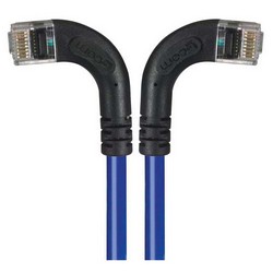 Picture of Category 6 Right Angle RJ45 Ethernet Patch Cords - RA (Left) to RA (Right) - Blue, 7.0Ft