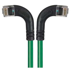 Picture of Category 6 Right Angle RJ45 Ethernet Patch Cords - RA (Left) to RA (Right) - Green, 10.0Ft