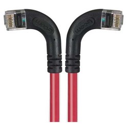 Picture of Category 6 Right Angle RJ45 Ethernet Patch Cords - RA (Left) to RA (Right) - Red, 15.0Ft