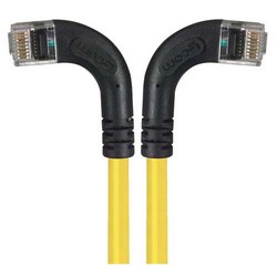 Picture of Category 6 Right Angle RJ45 Ethernet Patch Cords - RA (Left) to RA (Right) - Yellow, 10.0Ft