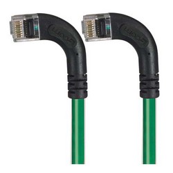 Picture of Category 6 Right Angle RJ45 Ethernet Patch Cords - RA (Left) to RA (Left) - Green, 20.0Ft