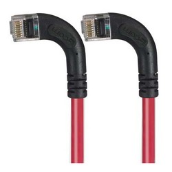 Picture of Category 6 Right Angle RJ45 Ethernet Patch Cords - RA (Left) to RA (Left) - Red, 1.0Ft