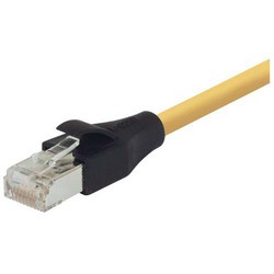 Picture of Shielded Cat 6 Cable, RJ45 / RJ45 PVC Jacket, Yellow 2.0 ft