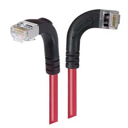 Picture of Shielded Category 6 Right Angle Patch Cable, Right Angle Right/Right Angle Down, Red, 10.0 ft