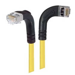 Picture of Shielded Category 6 Right Angle Patch Cable, Right Angle Right/Right Angle Down, Yellow, 2.0 ft