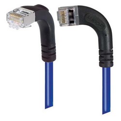 Picture of Shielded Category 6 Right Angle Patch Cable, Right Angle Left/Right Angle Down, Blue, 10.0 ft