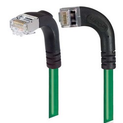 Picture of Shielded Category 6 Right Angle Patch Cable, Right Angle Left/Right Angle Down, Green, 10.0 ft